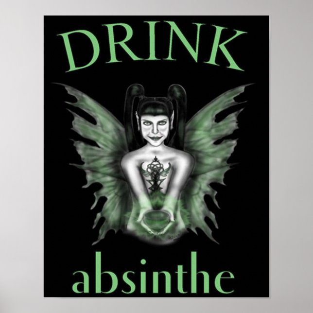 Buvez Absinthe Gothic Fairy Poster (Devant)