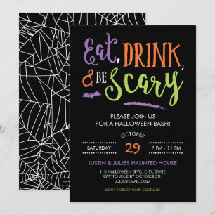 Buvez et soyez effrayant Invitation de la fête d'H