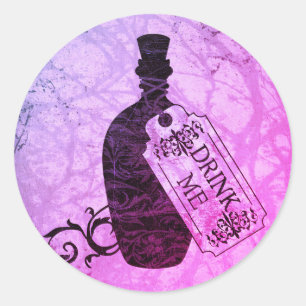 Buvez-Moi Bouteille Purple Classic Round Sticker