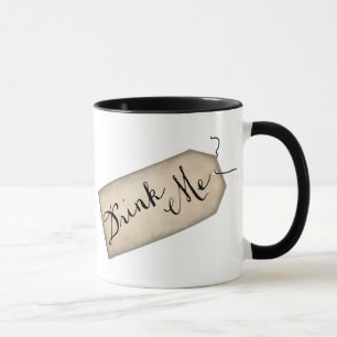 Buvez-moi tasse de papier vintage d'étiquette