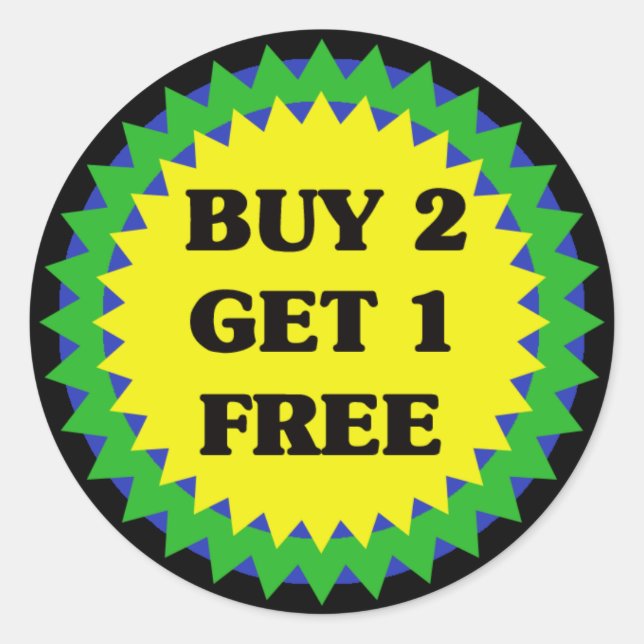 BUY 2 GET 1 FREE RETAIL SALE Sticker (Front)