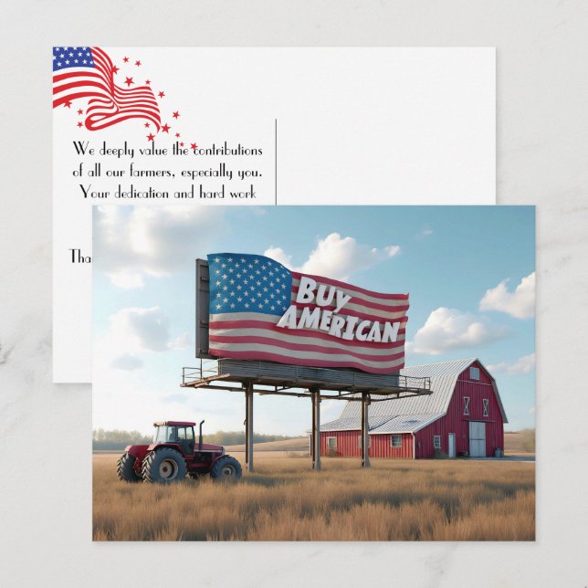 Buy American Billboard On Midwest Farmland Postcard (Front/Back)