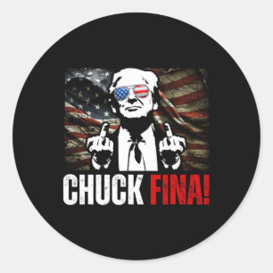 Buy American Chuck Fina China Trade Liberation Day Classic Round Sticker