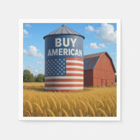 "Buy American" Sign On a Farm Silo