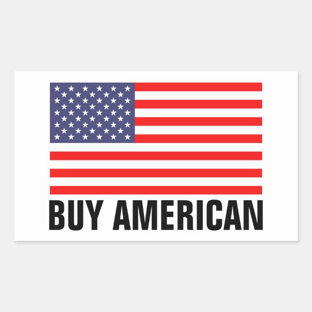 Buy American stickers with United States flag
