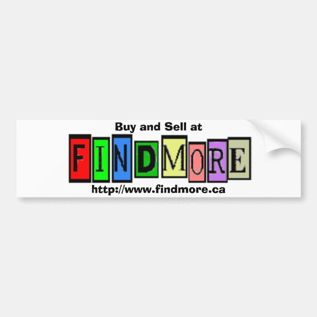 Buy and Sell at FindMore.ca Bumper Sticker (Front)