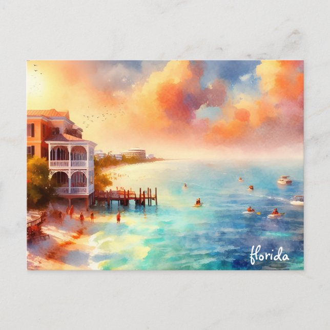 buy beach Travel Vintage keys florida postcards (Front)