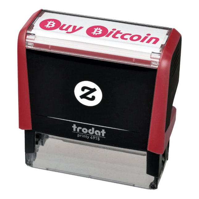 Buy bitcoin, self-inking stamp (Product)
