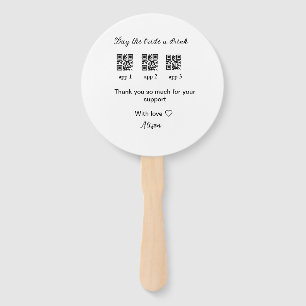 buy bride a drink scan QR code thank youInvitation Hand Fan