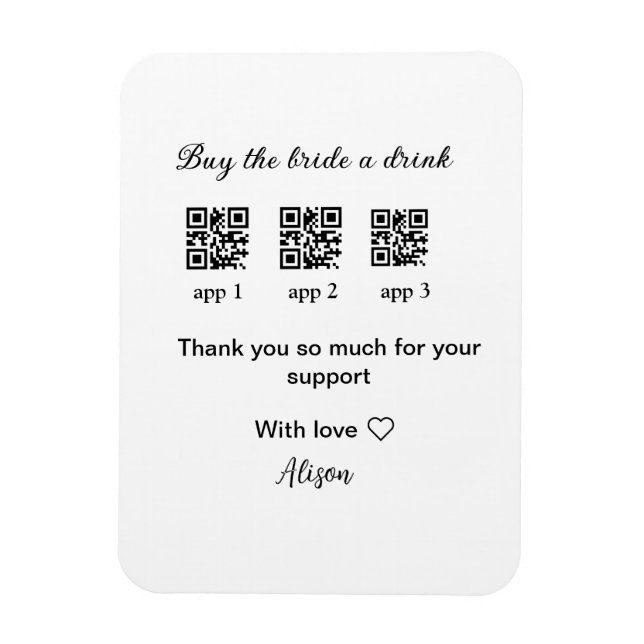 buy bride a drink scan QR code thank youInvitation Magnet (Vertical)