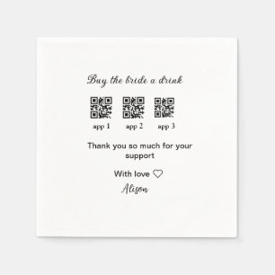 buy bride a drink scan QR code thank youInvitation Napkin