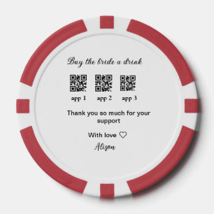 buy bride a drink scan QR code thank youInvitation Poker Chips