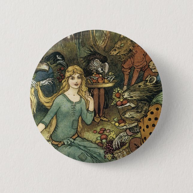 Buy From Us With a Golden Curl 2 Inch Round Button (Front)