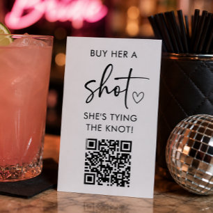 Buy Her a Shot She's Tying the Knot QR Code Enclosure Card