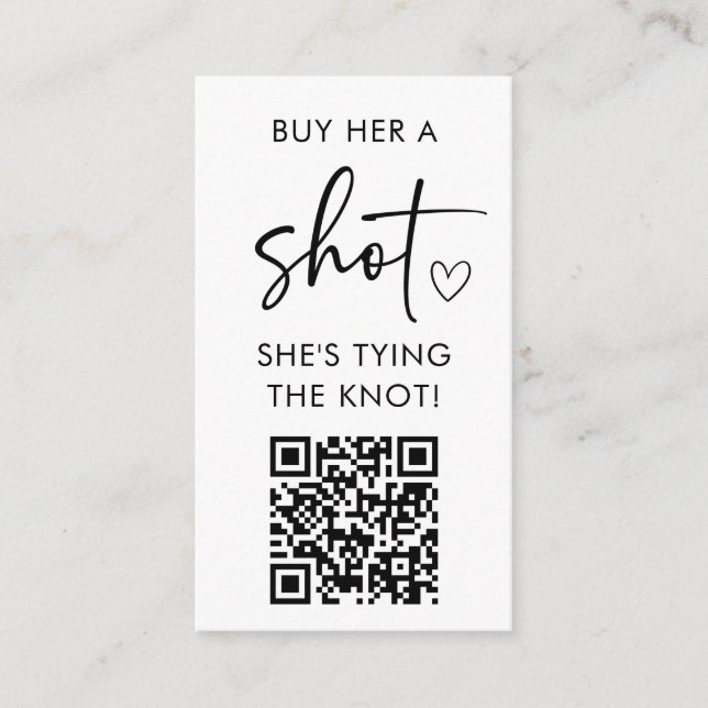 Buy Her a Shot She's Tying the Knot QR Code  Enclosure Card (Front)