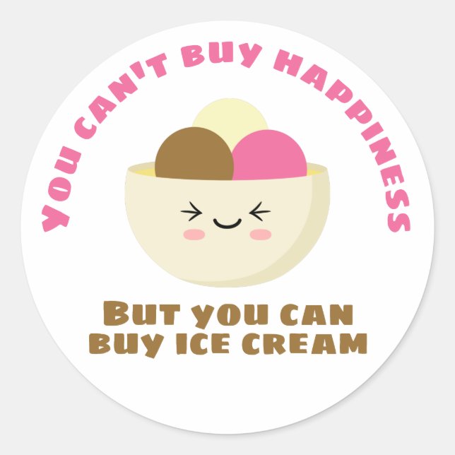 Buy Ice Cream Classic Round Sticker (Front)