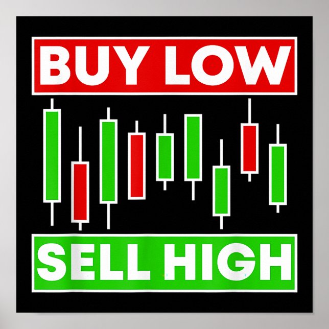 BUY LOW SELL HIGH TRADING CANDLE STICKS POSTER (Front)