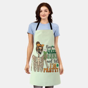 Buy Me Green Beer - Skeleton   St. Patrick's Day Apron