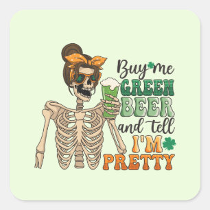Buy Me Green Beer   St. Patrick's Day Square Sticker