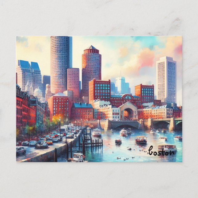 buy street Travel Vintage boston postcards (Front)