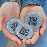 Buy the Bride a Drink Bachelorette Party QR Code 2 Inch Round Button<br><div class="desc">Round up some free drinks for the bride at her bachelorette party or bachelorette weekend with these personalized QR code buttons in dusty blue. Design features two lines of custom text (shown with "buy the bride a drink" and "scan to pay by Venmo") in white lettering, with a customizable QR...</div>