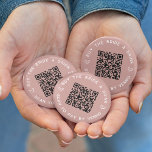 Buy the Bride a Drink Bachelorette Party QR Code 2 Inch Round Button<br><div class="desc">Round up some free drinks for the bride at her bachelorette party or bachelorette weekend with these personalized QR code buttons in dusty rose pink. Design features two lines of custom text (shown with "buy the bride a drink" and "scan to pay by Venmo") in white lettering, with a customizable...</div>