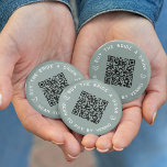 Buy the Bride a Drink Bachelorette Party QR Code 2 Inch Round Button<br><div class="desc">Round up some free drinks for the bride at her bachelorette party or bachelorette weekend with these personalized QR code buttons in sage green. Design features two lines of custom text (shown with "buy the bride a drink" and "scan to pay by Venmo") in white lettering, with a customizable QR...</div>