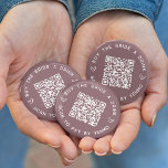 Buy the Bride a Drink Bachelorette Party QR Code 2 Inch Round Button<br><div class="desc">Round up some free drinks for the bride at her bachelorette party or bachelorette weekend with these personalized QR code buttons in soft berry marsala. Design features two lines of custom text (shown with "buy the bride a drink" and "scan to pay by Venmo") in white lettering, with a customizable...</div>