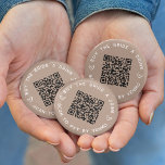 Buy the Bride a Drink Bachelorette Party QR Code 2 Inch Round Button<br><div class="desc">Round up some free drinks for the bride at her bachelorette party or bachelorette weekend with these personalized QR code buttons in neutral taupe. Design features two lines of custom text (shown with "buy the bride a drink" and "scan to pay by Venmo") in white lettering, with a customizable QR...</div>