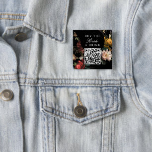 Buy the Bride A Drink Bachelorette QR Code 2 Inch Square Button