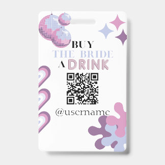 Buy the Bride a Drink Crowdfund Bachelorette Badge
