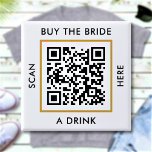 Buy The Bride A Drink Custom QR Code Bachelorette 2 Inch Square Button<br><div class="desc">Upload a QR code, add text, and easily create your personalized button. Click EDIT to change the background colour or text colour. You can TRANSFER this DESIGN on other Zazzle products and adjust it to fit most of the Zazzle items. Standard Studio designs are made in high-resolution vector graphics for...</div>