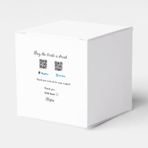 Buy the bride a drink donation QR Venmo PayPal  Favor Box