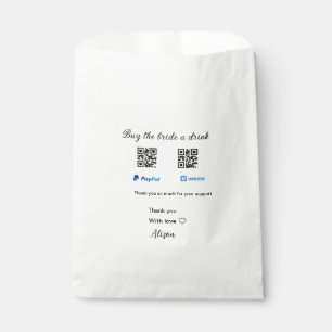 Buy the bride a drink donation QR Venmo PayPal  Favour Bag