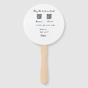 Buy the bride a drink donation QR Venmo PayPal  Hand Fan