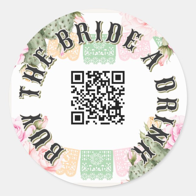 Buy The Bride a Drink Fiesta Bachelorette Classic Round Sticker (Front)