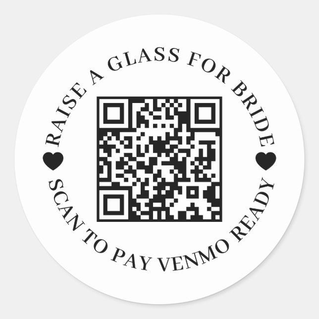 Buy The Bride A Drink QR Code Design Classic Round Sticker (Front)