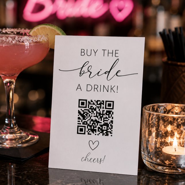 Buy the Bride a Drink QR Code Enclosure Card (Creator Uploaded)