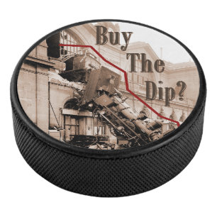 Buy The Dip Stock Market Humour Hockey Puck