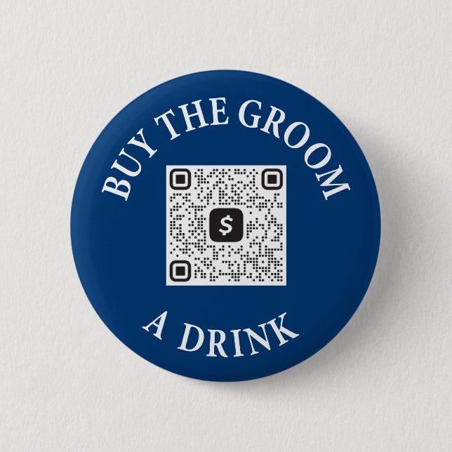 Buy The Groom A Drink QR Code Pins Bachelor Party (Front)