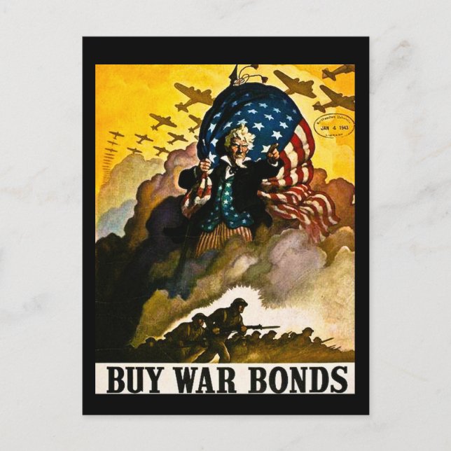 Buy War Bonds Vintage Postcard (Front)