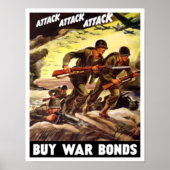 Buy War Bonds -- WW2 Propaganda Poster (Front)