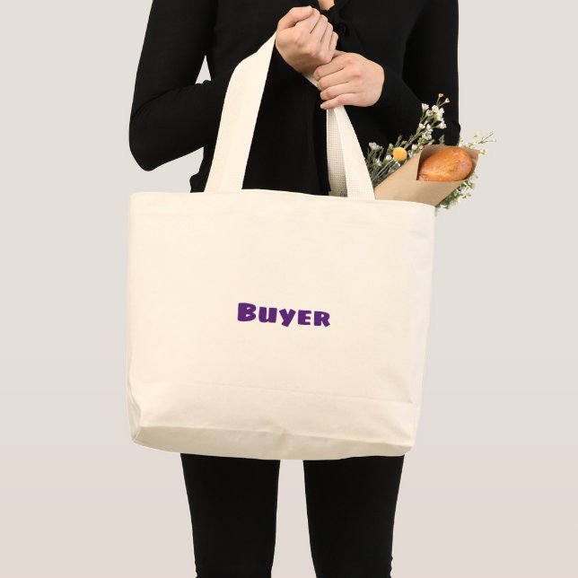 Buyer Printed Text Happy Shopping Customer Jumbo Large Tote Bag (Front (Product))