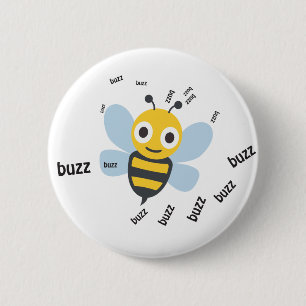 Buzz Bee Cute Emoji 2 Inch Round Button