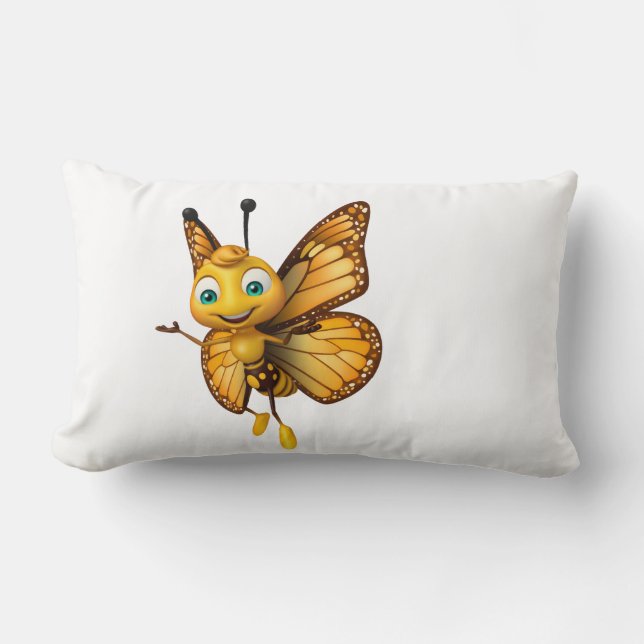 "Buzz & Bliss: The Enchanting Honeybee Pillow" Lumbar Pillow (Front)