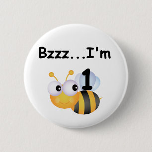 Buzz Bumblebee 1st Birthday T-shirts and Gifts 2 Inch Round Button