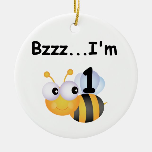 Buzz Bumblebee 1st Birthday T-shirts and Gifts Ceramic Ornament (Front)