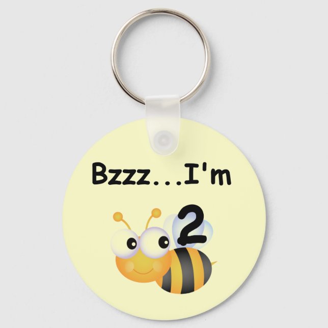 Buzz Bumblebee 2nd Birthday T-shirts and Gifts Keychain (Front)
