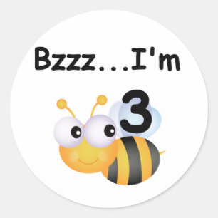 Buzz Bumblebee 3rd Birthday T-shirts and Gifts Classic Round Sticker