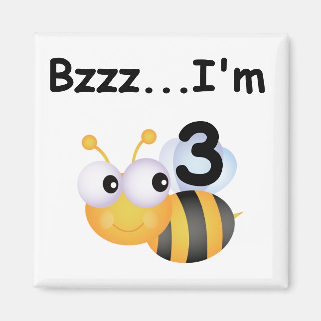 Buzz Bumblebee 3rd Birthday T-shirts and Gifts Magnet (Front)